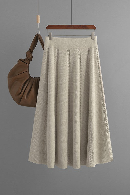 A-Line Pleated Knit Skirt (5 Color Ways)