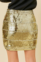 Stud Sequin Mini Skirt