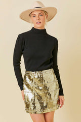Stud Sequin Mini Skirt
