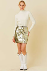 Stud Sequin Mini Skirt