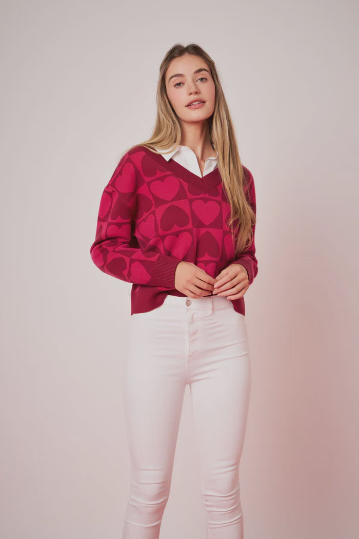 Heart Pattern Sweater