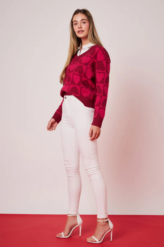 Heart Pattern Sweater