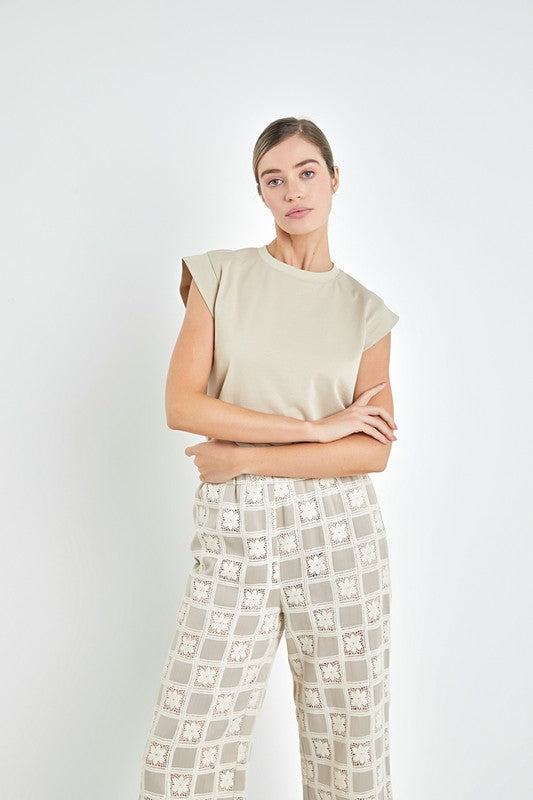 Solid Ribbed Cotton T-Shirt (Taupe, White)