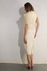Big Sheer Sleeve Midi Dress