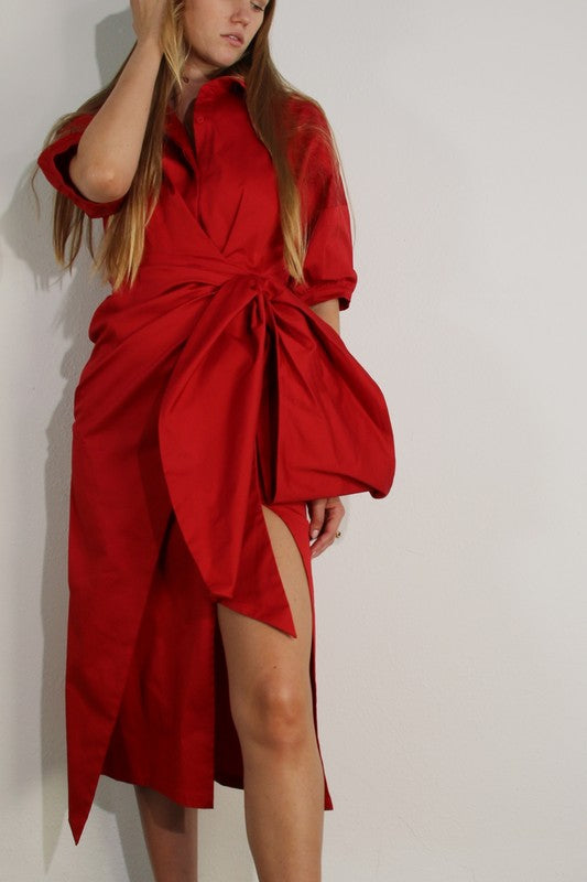 Big Tie Slit Dress