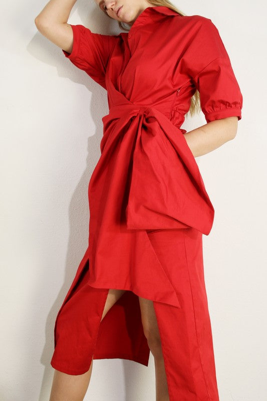 Big Tie Slit Dress