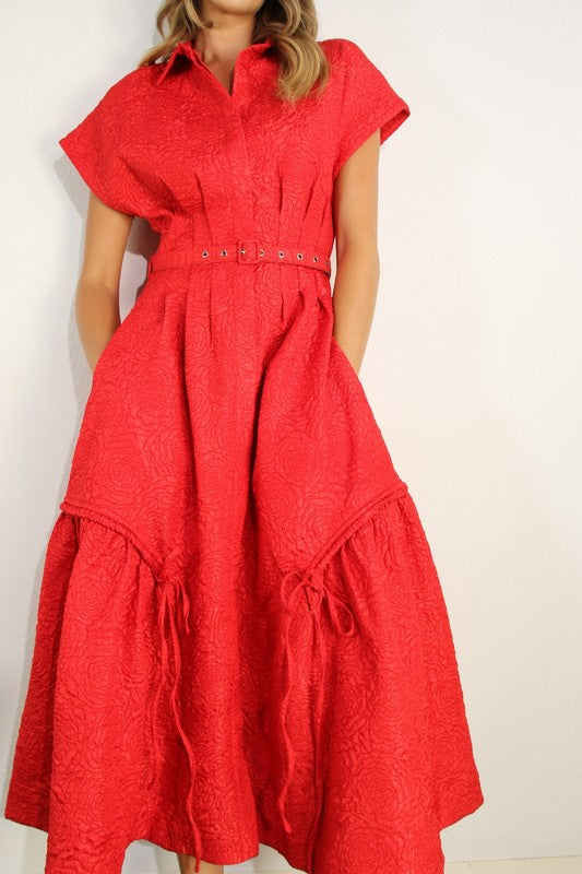 Embossed Long Dress