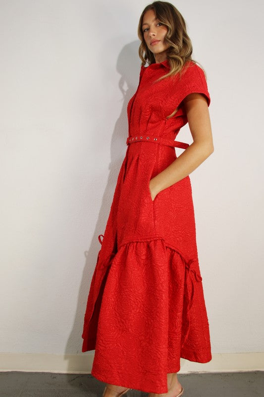 Embossed Long Dress