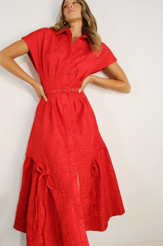 Embossed Long Dress