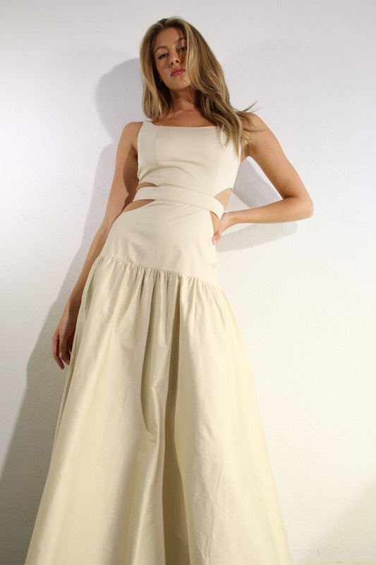 Cutout Maxi Dress In Cream