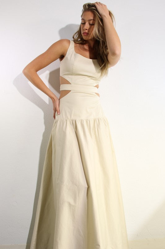 Cutout Maxi Dress In Cream