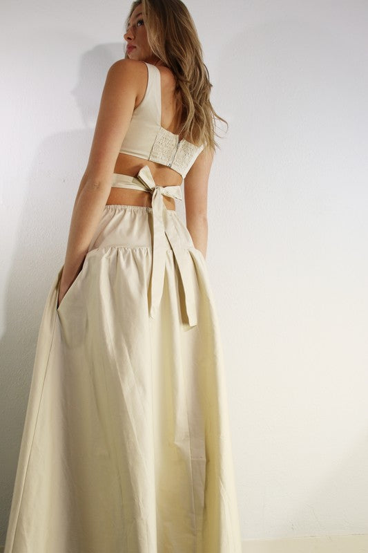 cream cut out maxi dress Cutout Maxi Dress In Cream – v o g l i o