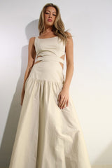 Cutout Maxi Dress In Cream