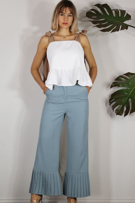 Ruffle Bow Tie Top