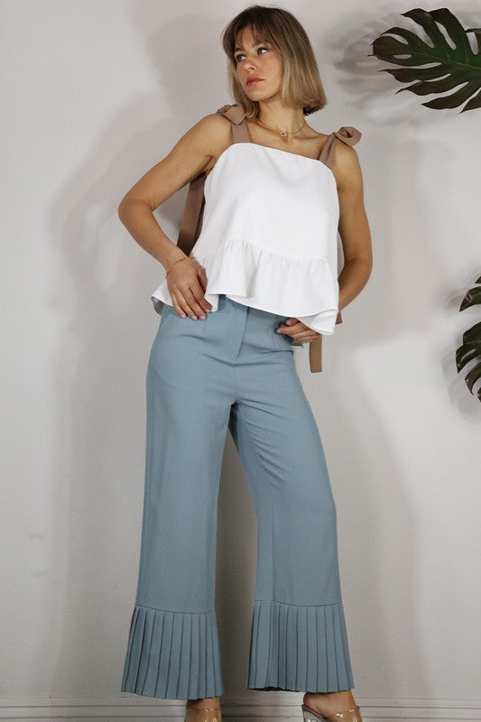 Ruffle Bow Tie Top