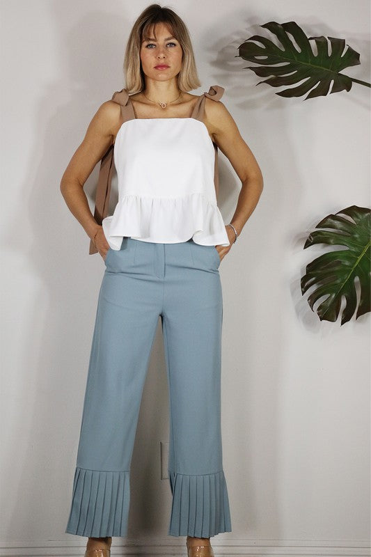 Ruffle Bow Tie Top