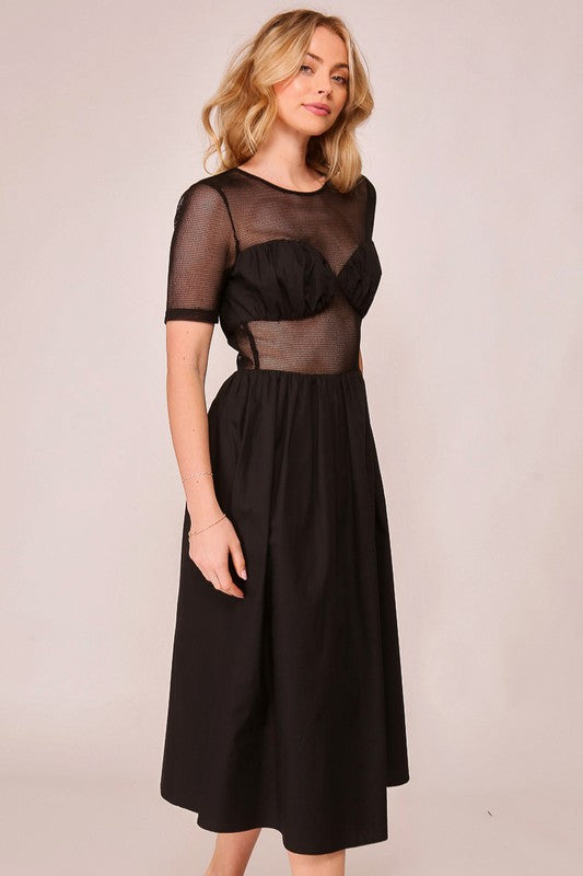 Midi Net Fabric Dress