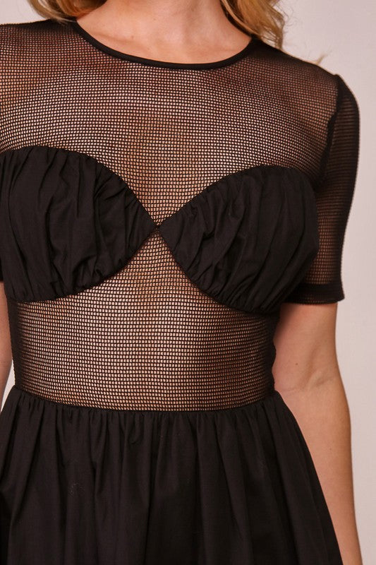 Midi Net Fabric Dress