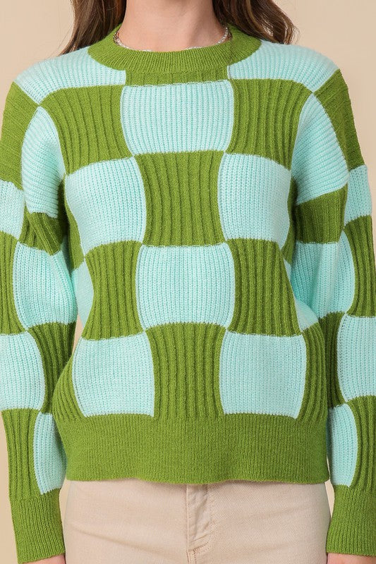 Oversized Checkerboard Sweater (2 Color Ways)