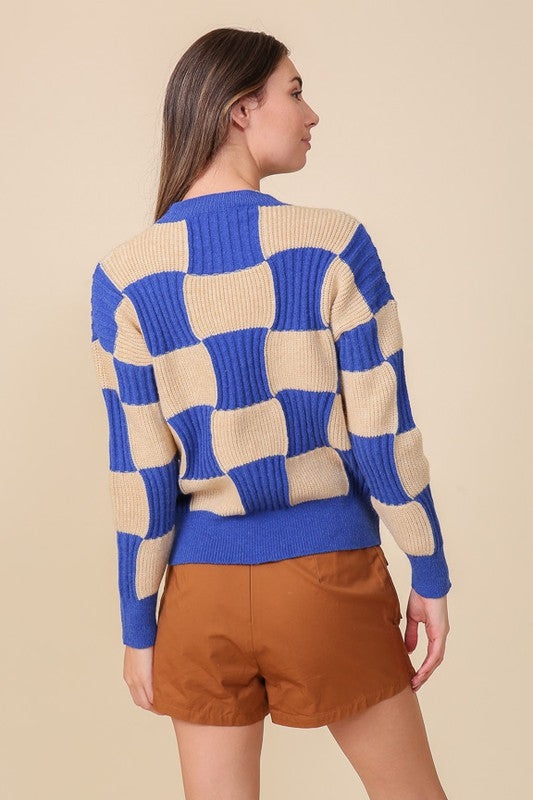 Oversized Checkerboard Sweater (2 Color Ways)