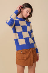 Oversized Checkerboard Sweater (2 Color Ways)