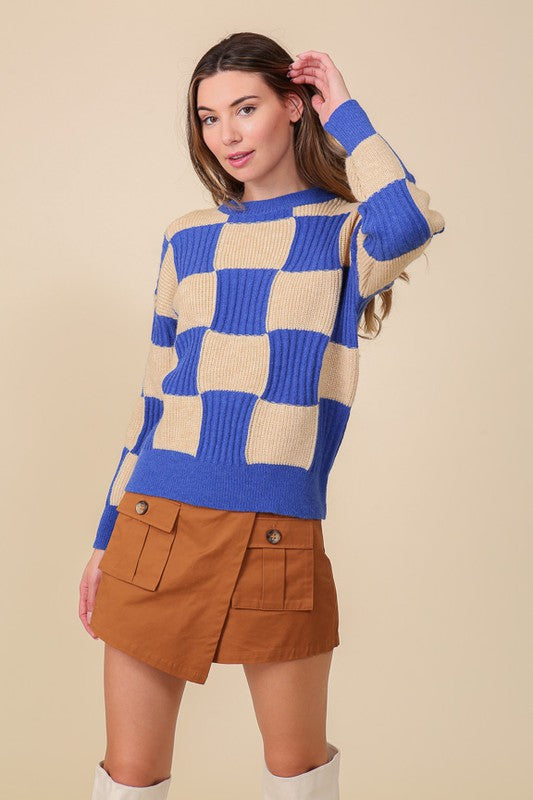 Oversized Checkerboard Sweater (2 Color Ways)