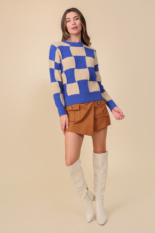 Oversized Checkerboard Sweater (2 Color Ways)