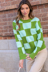 Oversized Checkerboard Sweater (2 Color Ways)