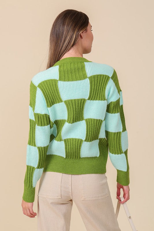 Oversized Checkerboard Sweater (2 Color Ways)