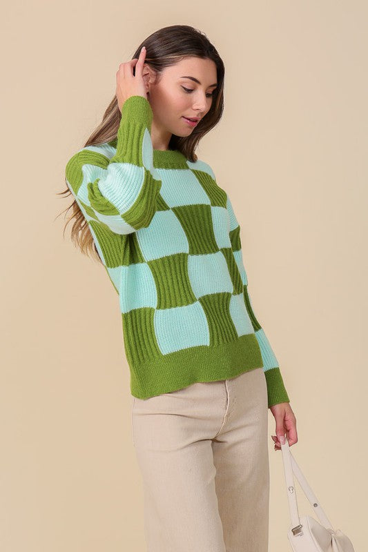 Oversized Checkerboard Sweater (2 Color Ways)
