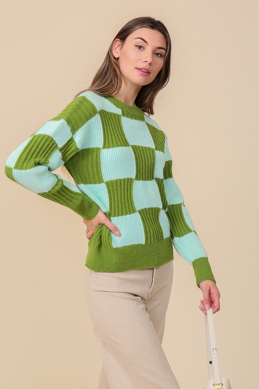 Oversized Checkerboard Sweater (2 Color Ways)