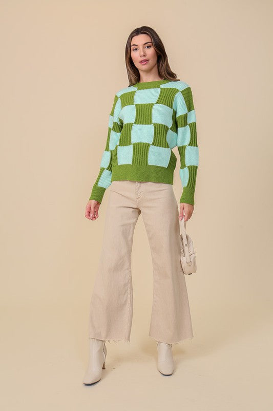 Oversized Checkerboard Sweater (2 Color Ways)
