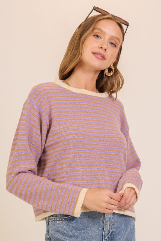Soft Striped Knit Sweater