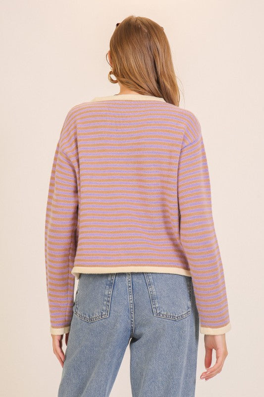 Soft Striped Knit Sweater