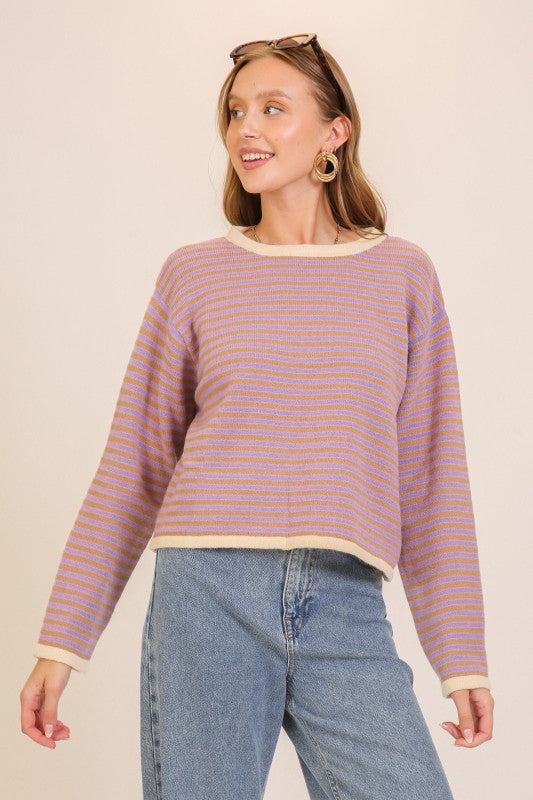 Soft Striped Knit Sweater