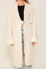 Long Slouchy Belted Cardigan