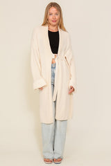 Long Slouchy Belted Cardigan