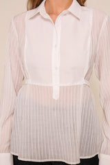 Contrast Button-Down Blouse