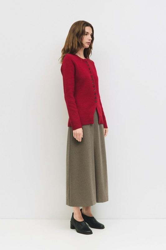 Button-Front Knit Sweater (2 Color Ways)