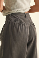 Wide Leg Washed Cotton Pants