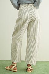 Pinstriped Barrel Pants