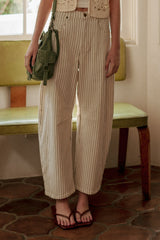 Pinstriped Barrel Pants