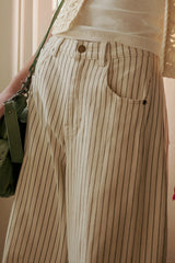 Pinstriped Barrel Pants