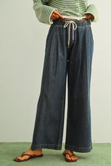 Straight Wide Leg Denim Pants