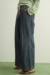 Straight Wide Leg Denim Pants