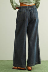 Straight Wide Leg Denim Pants