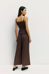 Jocelyn Linen Blend Wide-Leg Pants
