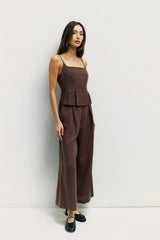 Jocelyn Linen Blend Wide-Leg Pants