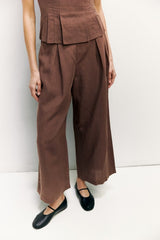 Jocelyn Linen Blend Wide-Leg Pants