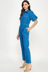 Top Stitch Twill Jumpsuit